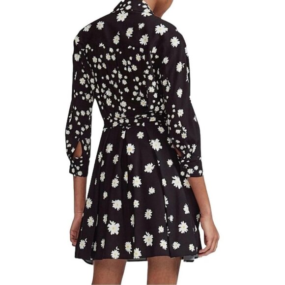 Maje Rafi Daisy Print Shirt Dress Size 1 S Womens Black Floral $445 - Picture 3 of 16